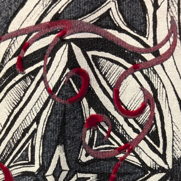 Affliction Live Fast Shirt Red Lettering Distressed Size 2XL - Picture 14 of 16